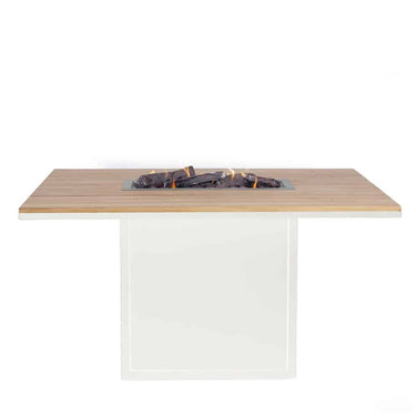 Cosi Fires - Vuurtafel Cosiloft Relax Eettafel White / Teak (120 cm)