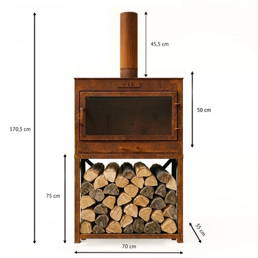 VIK - LUX Cosy tuinhaard roest (voor aan een tafel)