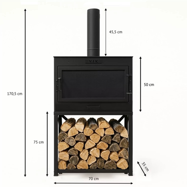VIK - LUX Cosy tuinhaard zwart (voor aan een tafel)