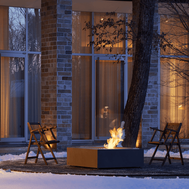 EcoSmart Fire - Base 40 teak vuurtafel