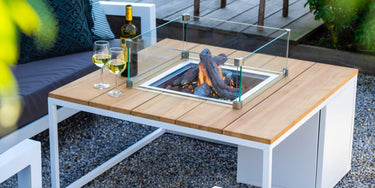 Cosi Fires - Vuurtafel Cosiloft white / teak