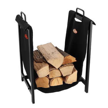 Haardbloktas zwart met houder - Esschert Design