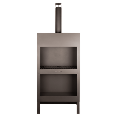 Esschert Design - Tuinkachel XL - met Houtopslag - Zwart