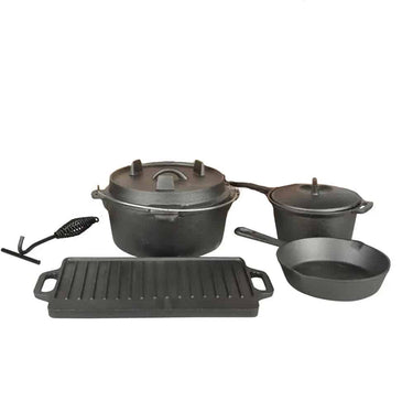 5 Delig Kampvuurkookset - Dutch Oven - Esschert Design