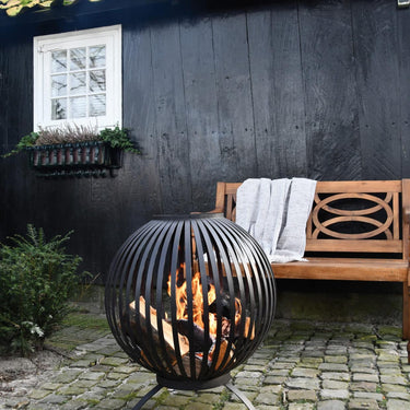 Vuurkorf Vuurbal Strepen Zwart - Esschert Design