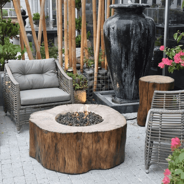 Elementi – Set Manchester Gashaard met 4 krukjes bruin