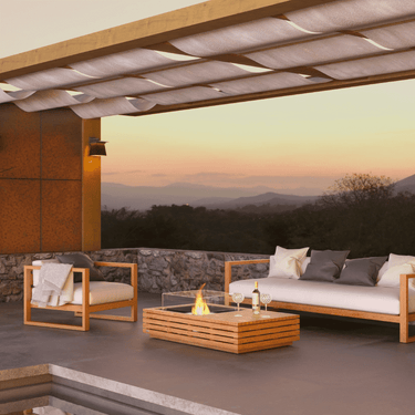 EcoSmart Fire - Manhattan teak 50 vuurtafel