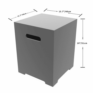 Elementi - Kleine gasfles cover betonlook vierkant grijs