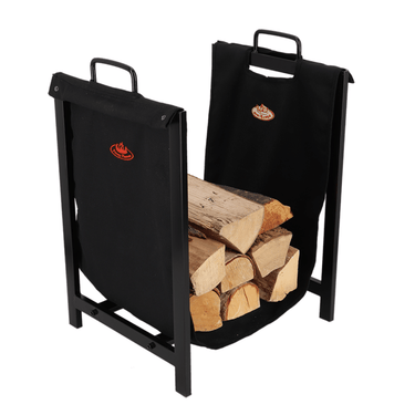 Haardbloktas zwart met houder - Esschert Design