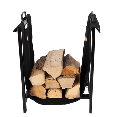 Haardbloktas zwart met houder - Esschert Design
